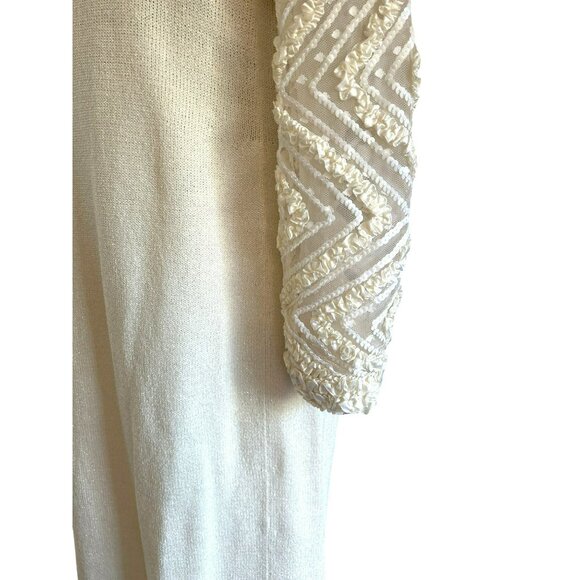 Vintage Mike Korwin Cream Wool Blend Crew Neck Knit Dress Size 10 NWT - Picture 4 of 8